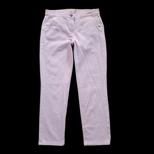 Barbour Cotton Blend Mid Rise Cropped Chino Trouser Pants in Carnation Pink US 4